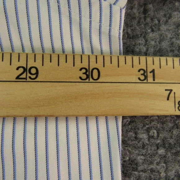 Roundtree & Yorke Gold Label Dress Shirt Mens Big 19 34/35 Non Iron Twill Stripe - Picture 7 of 12